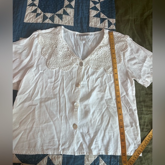 Vintage lace collared blouse size M - Picture 4 of 4